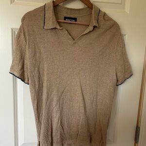 Men's linen beige Bonobos polo shirt